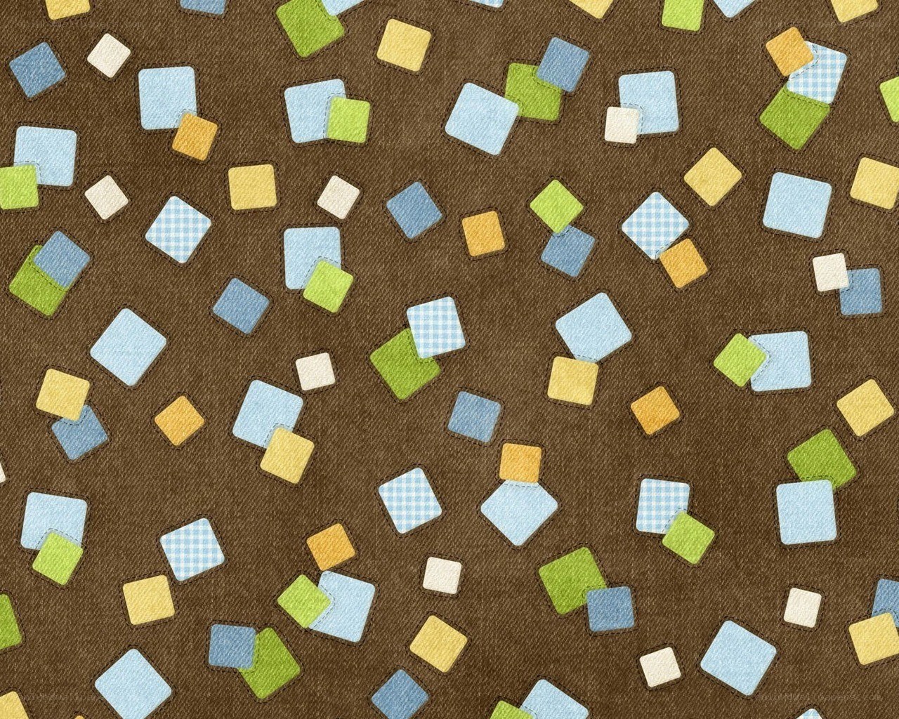 colorful squares on brown fabric