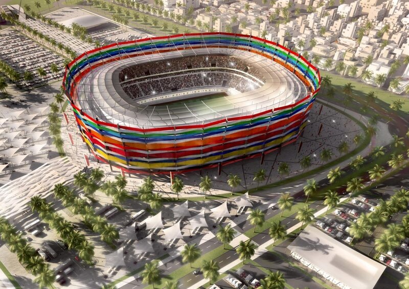 Colorful stadium design