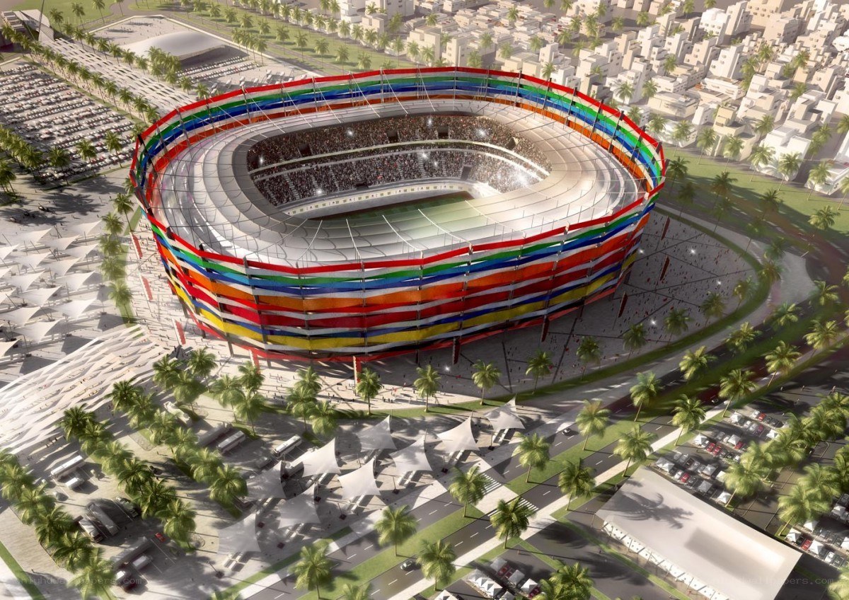 Colorful stadium design