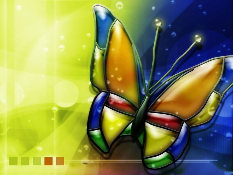 colorful stained glass butterfly