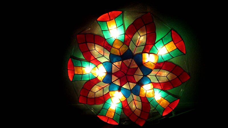 Colorful Stained Glass Lamp — Red