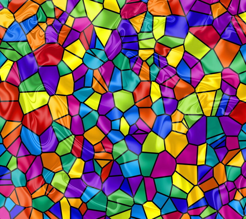 Colorful Stained Glass Pattern — Red
