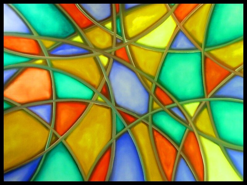 Colorful stained glass pattern