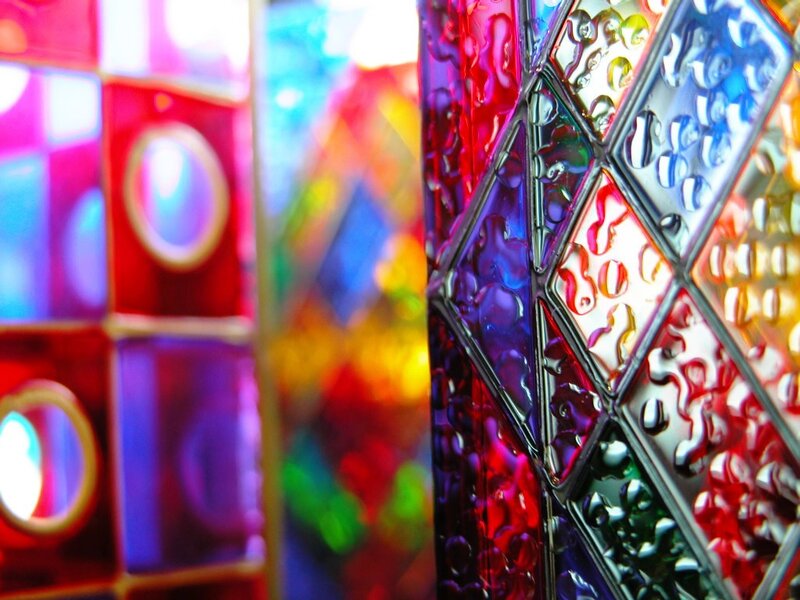 Colorful stained glass patterns