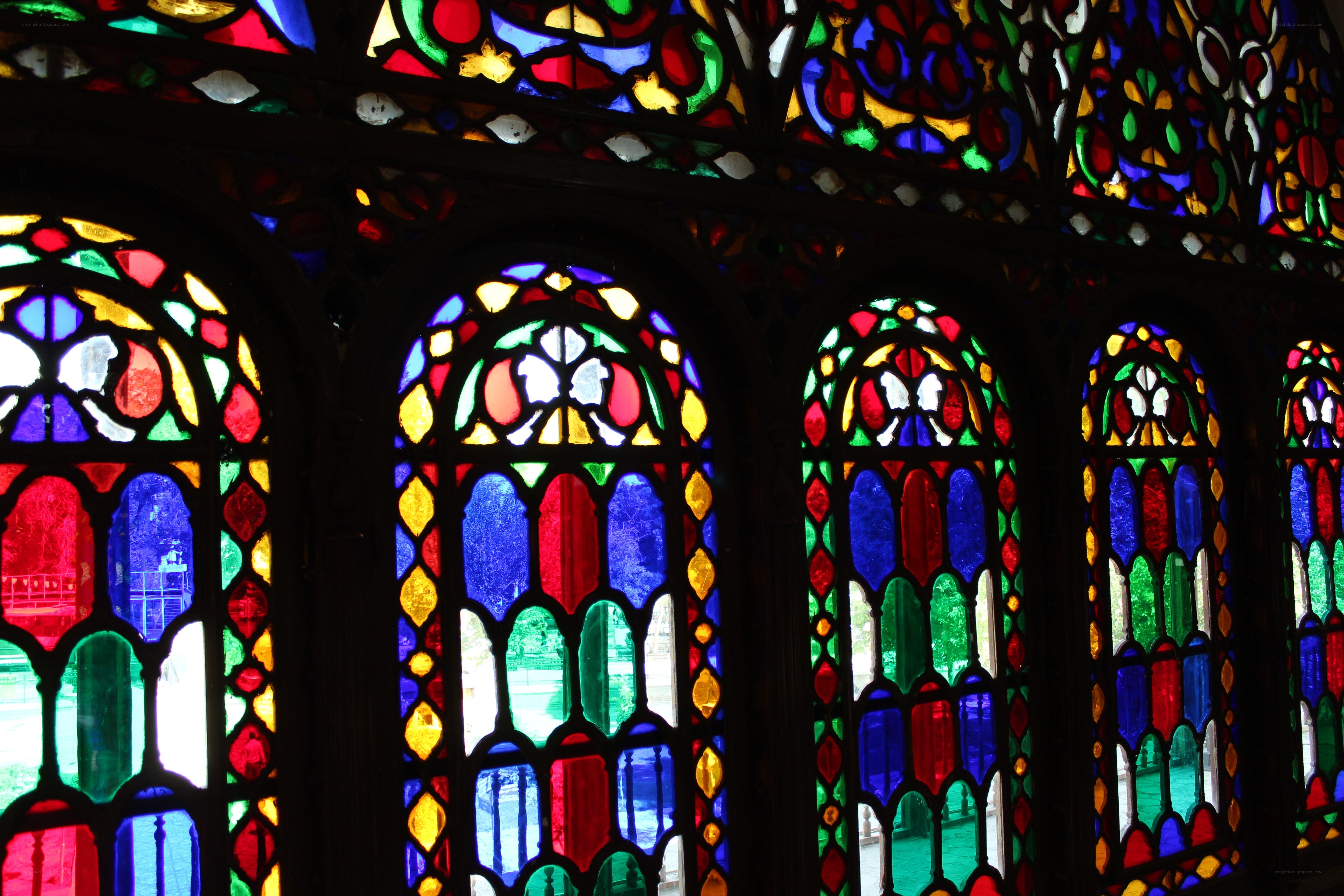 Colorful stained glass windows