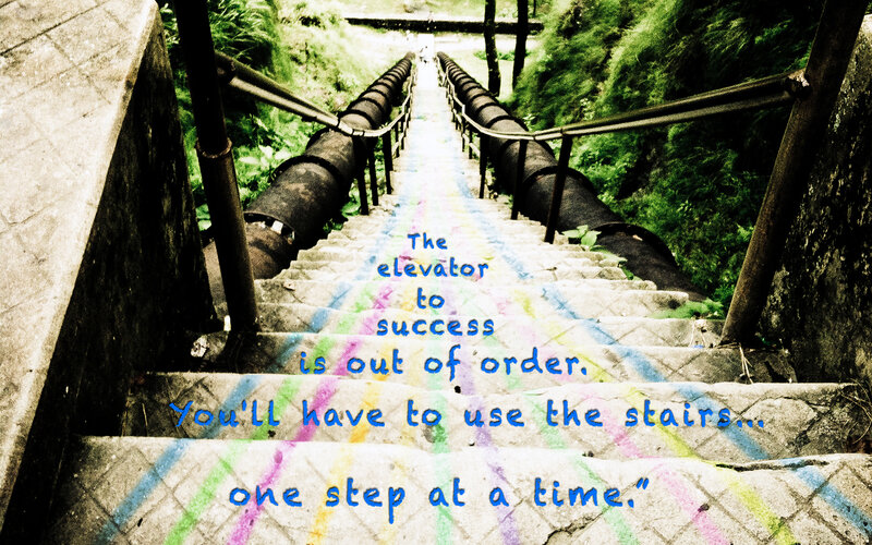Colorful Stairs with Quote