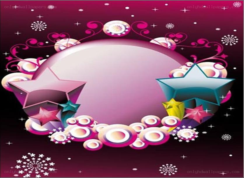 colorful star and circle frame