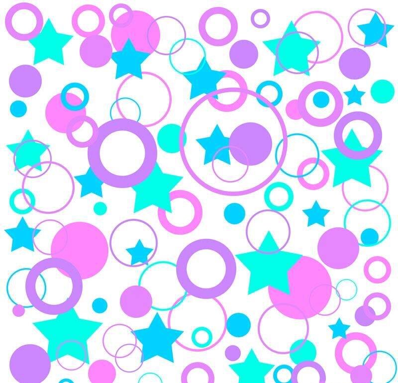 Colorful Star and Circle Pattern — Purple