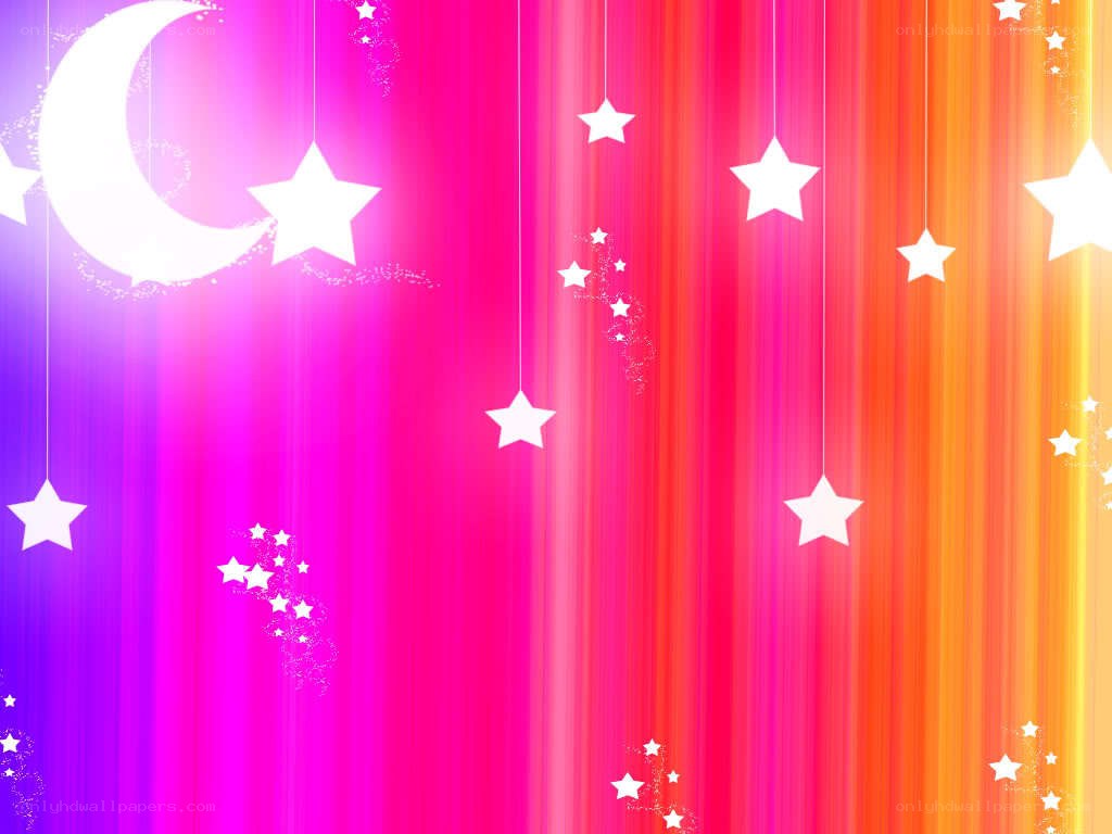 colorful star and moon background