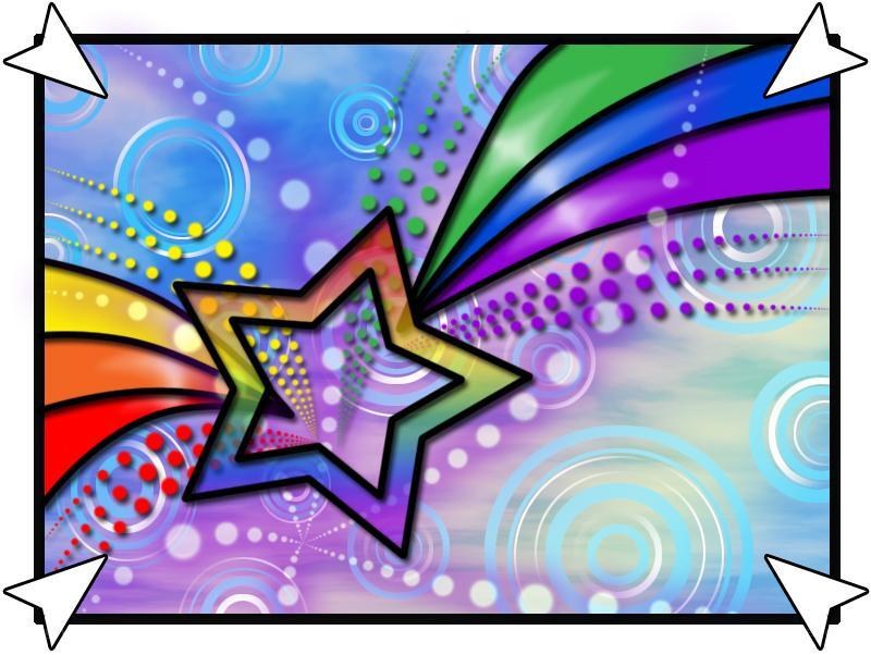 colorful star and rainbow background