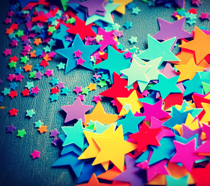 Colorful Star Confetti — Blue