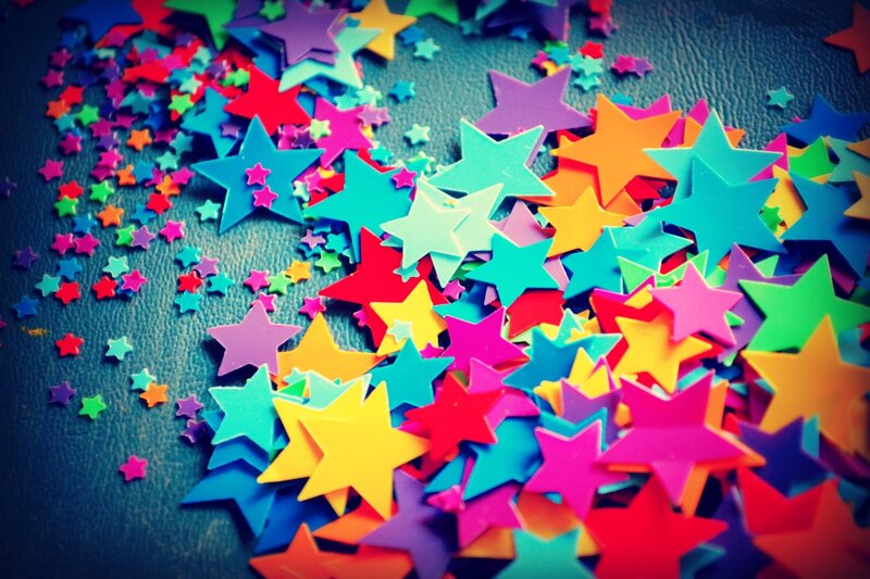 Colorful Star Confetti — Yellow