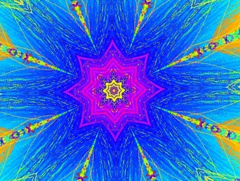 Colorful Star Mandala — Blue, Hypnotic