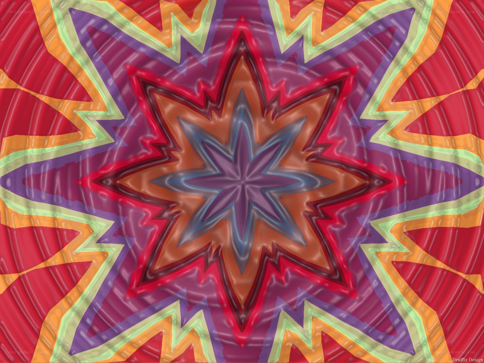 Colorful star mandala pattern