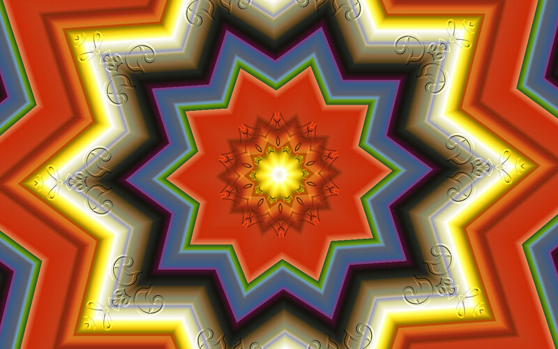 Colorful Star Mandala — Red