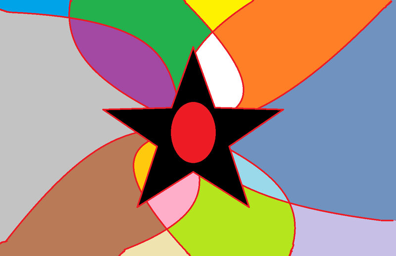 Colorful Star Pattern — Black