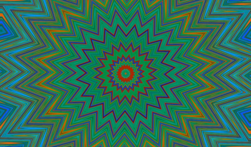 Colorful Star Pattern — Green, Hypnotic