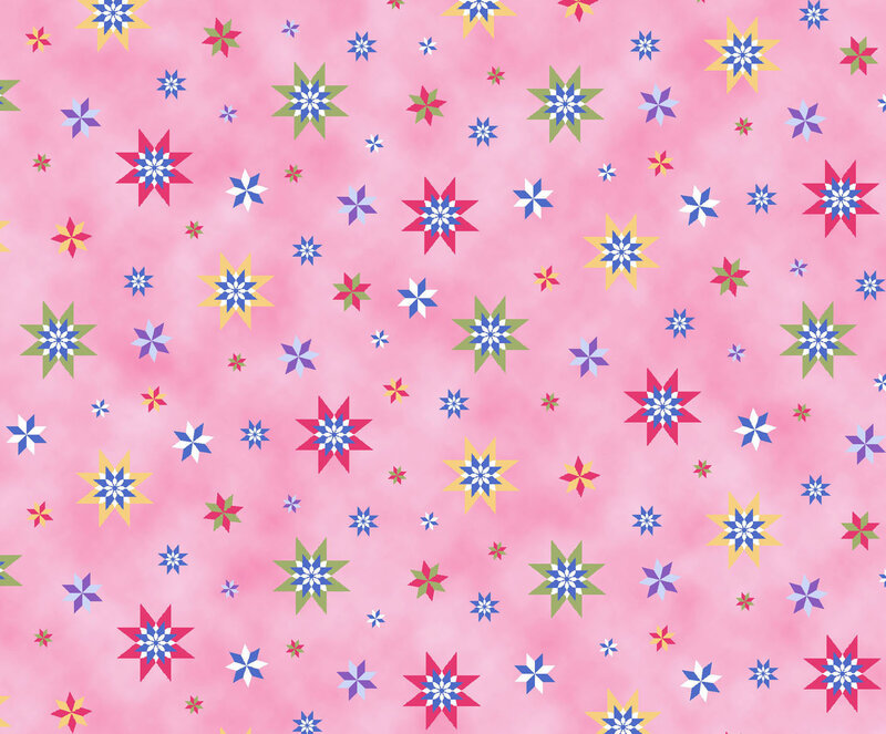 colorful star pattern on pink