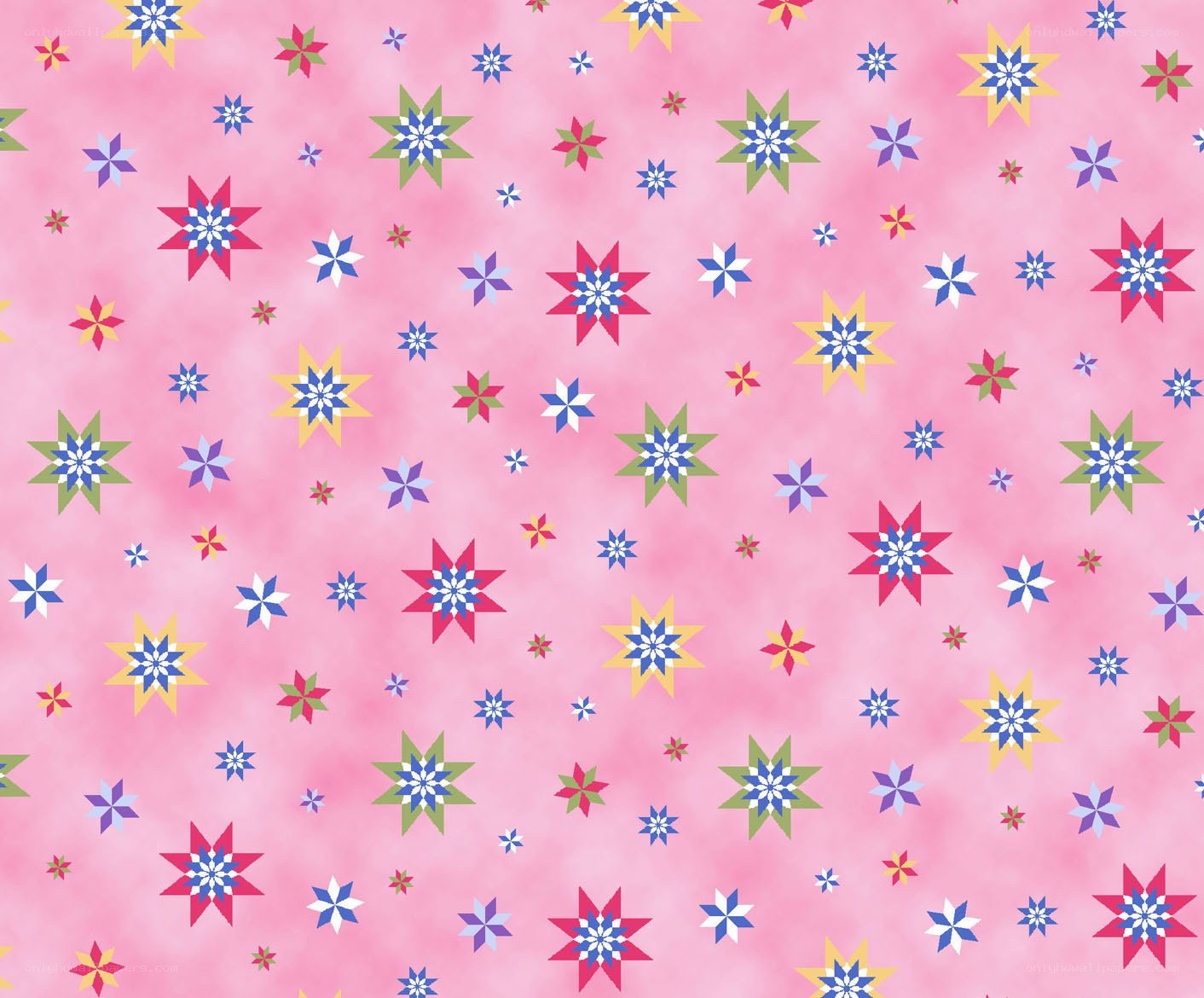 colorful star pattern on pink
