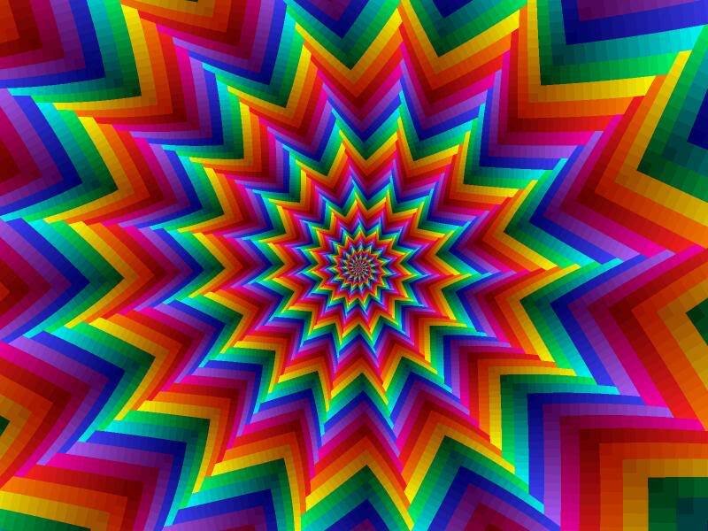 Colorful Star Pattern — Red