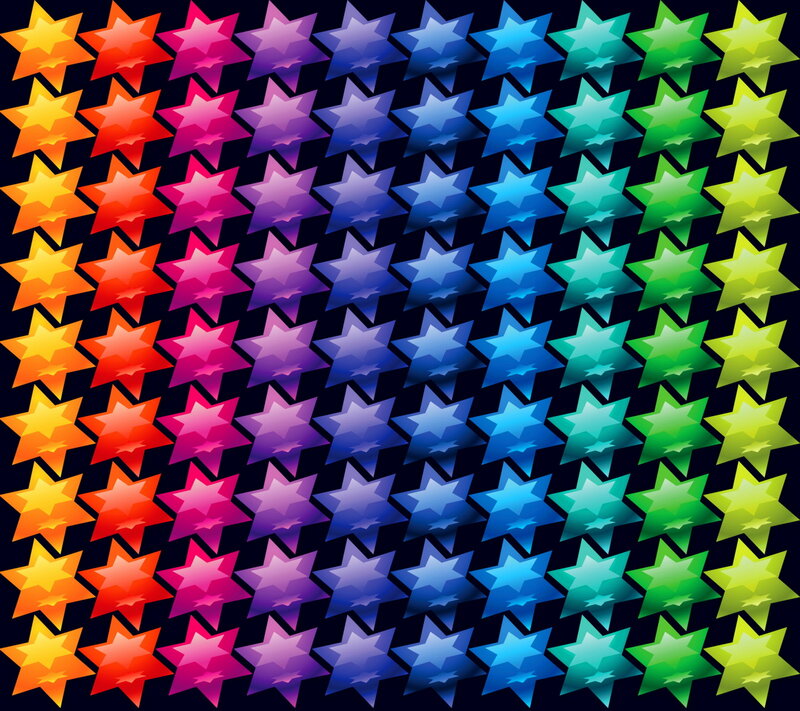 Colorful Star Pattern — Red, Vibrant, Vector Art