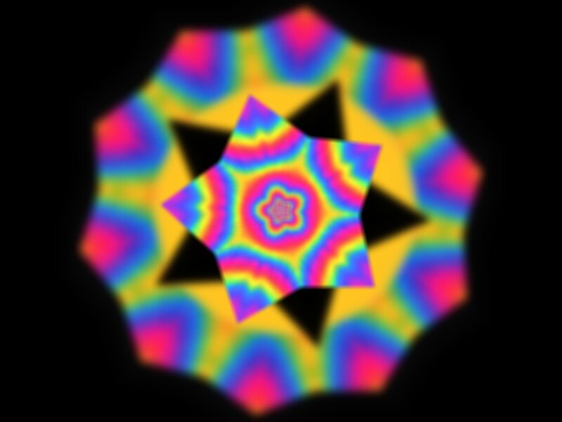 Colorful Star Pattern — Yellow, Hypnotic