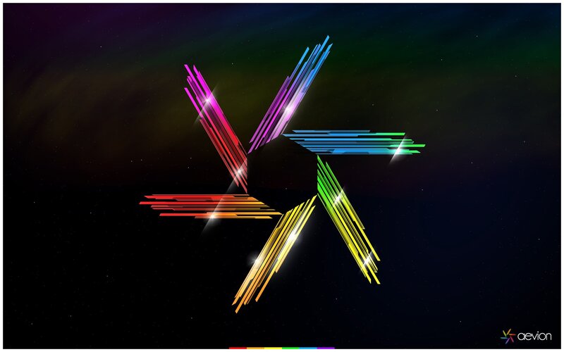 Colorful Star Shape — Black, Cosmic