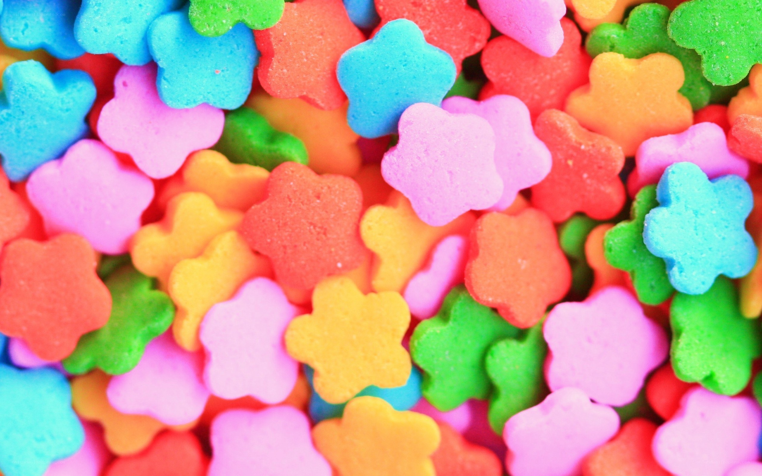 Colorful star-shaped candies