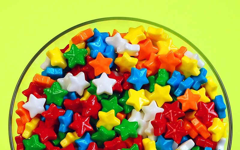 Colorful Star-shaped Candies — Yellow, Bright