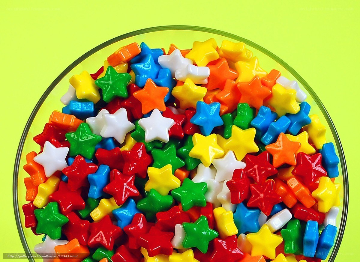 Colorful star-shaped candies