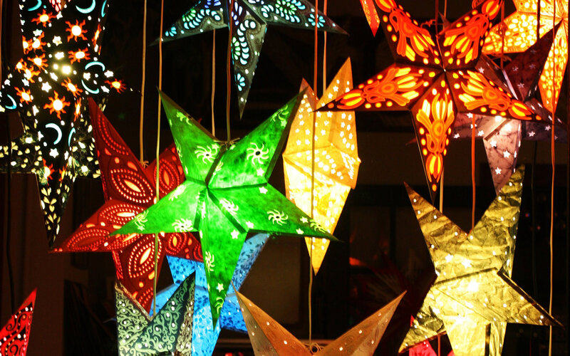 Colorful Star-shaped Lanterns