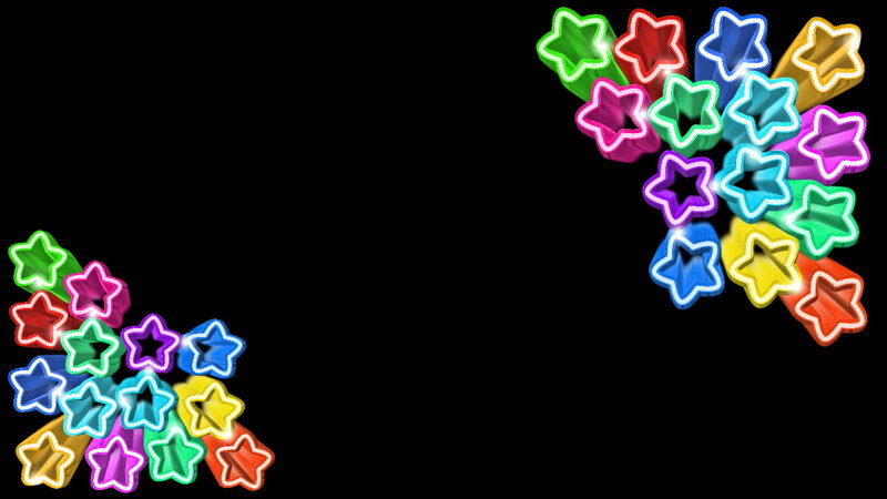 Colorful Star Shapes — Black