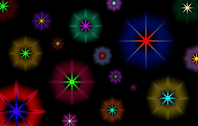 Colorful Star Shapes — Black, Vibrant