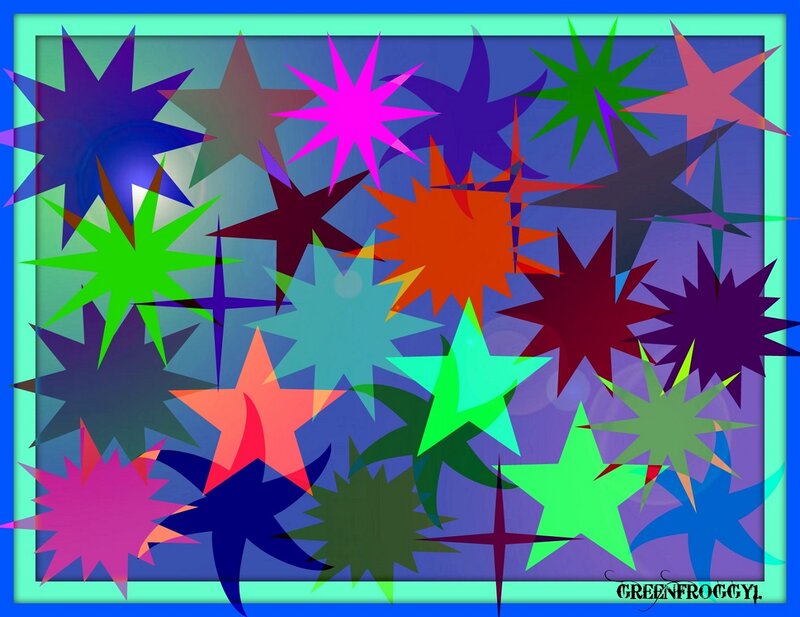 Colorful Star Shapes — Blue