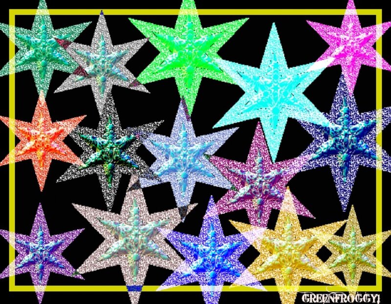 Colorful Star Shapes — Green, Festive