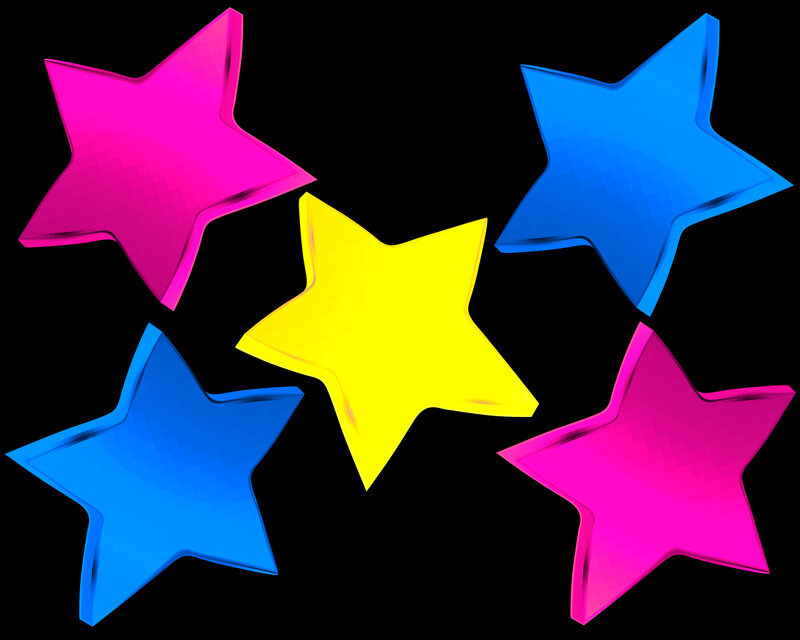 Colorful Star Shapes — Pink