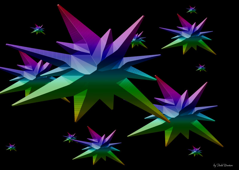 Colorful Star Shapes — Purple