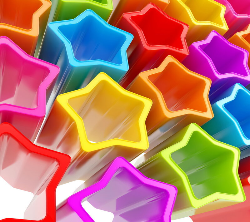 Colorful Star Shapes — Red, Vibrant