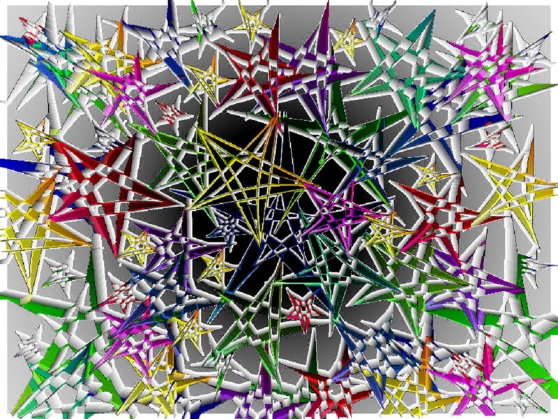 Colorful Star Shapes — White