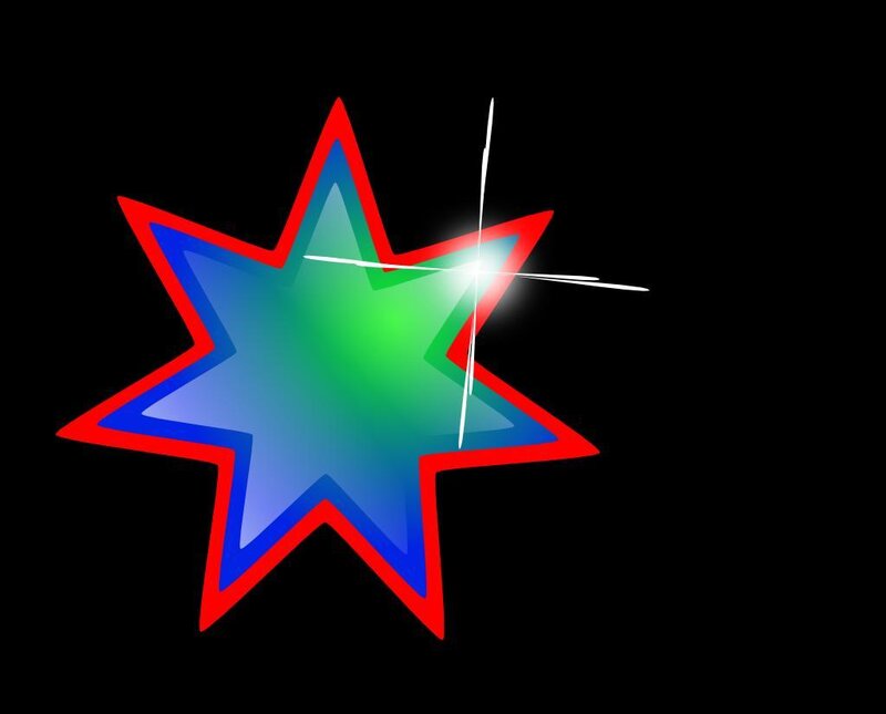 colorful star with light burst