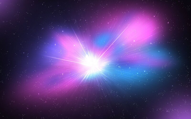 Colorful Starburst Explosion — Purple, Dramatic