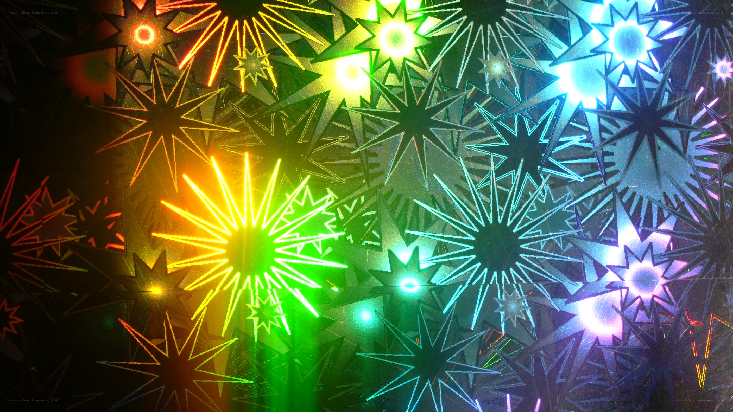 colorful starburst light display
