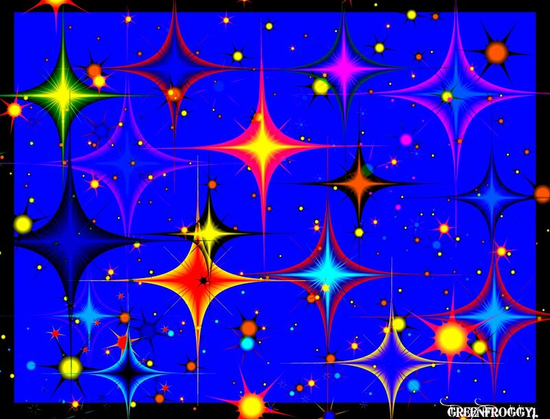 Colorful Starburst Pattern — Blue, Vibrant, Digital Art