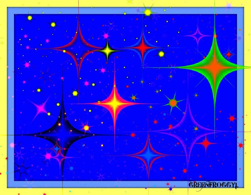 Colorful Starburst Pattern — Blue, Vibrant, Night