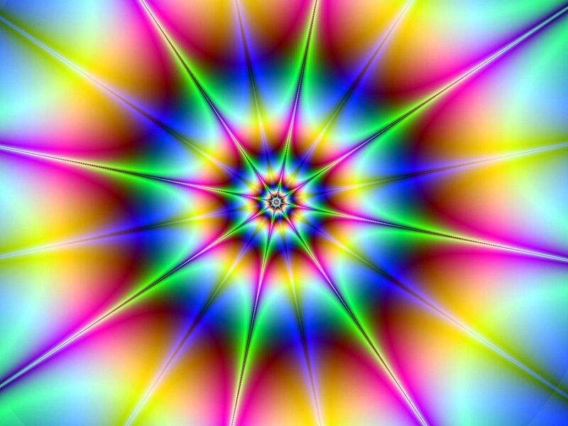 Colorful Starburst Pattern — Green, Vibrant, Abstract