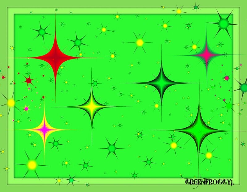 Colorful Starburst Pattern — Green, Vibrant, Digital Art