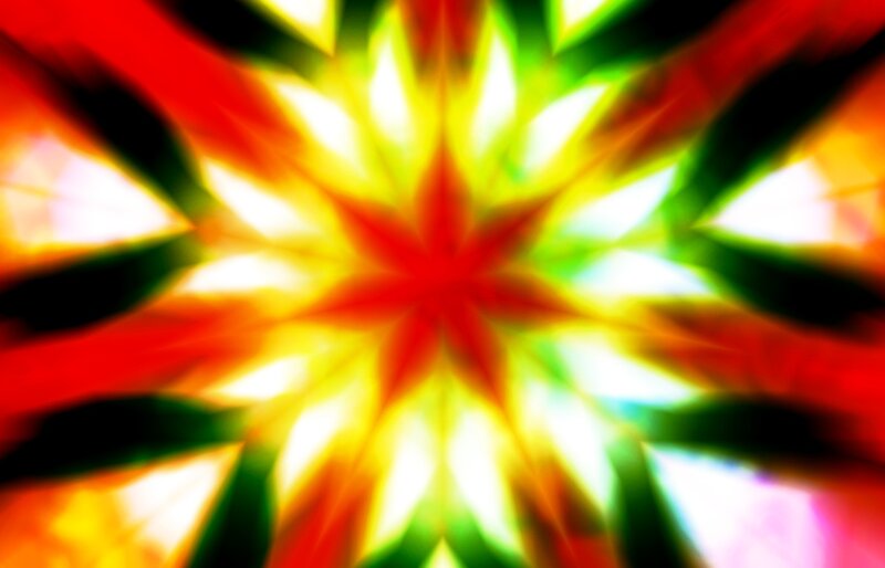 Colorful Starburst Pattern — Red
