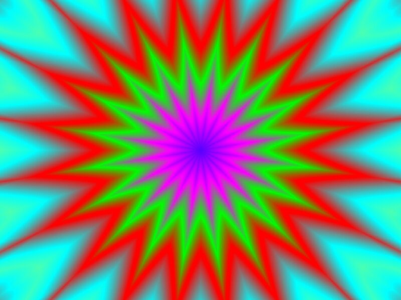 Colorful Starburst Pattern — Red, Vibrant, Abstract, Star