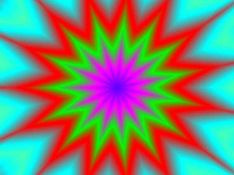 Colorful Starburst Pattern — Red, Vibrant, Abstract