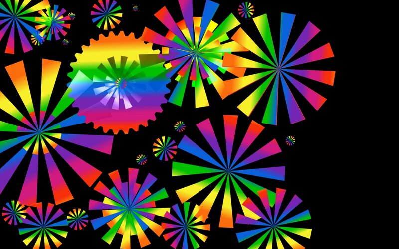 Colorful Starburst Patterns — Rainbow